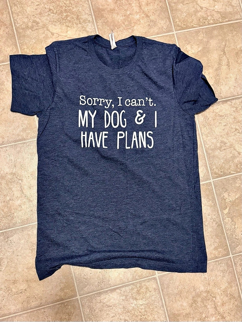Introvert Dog Plans Graphic Tee in dark Blue